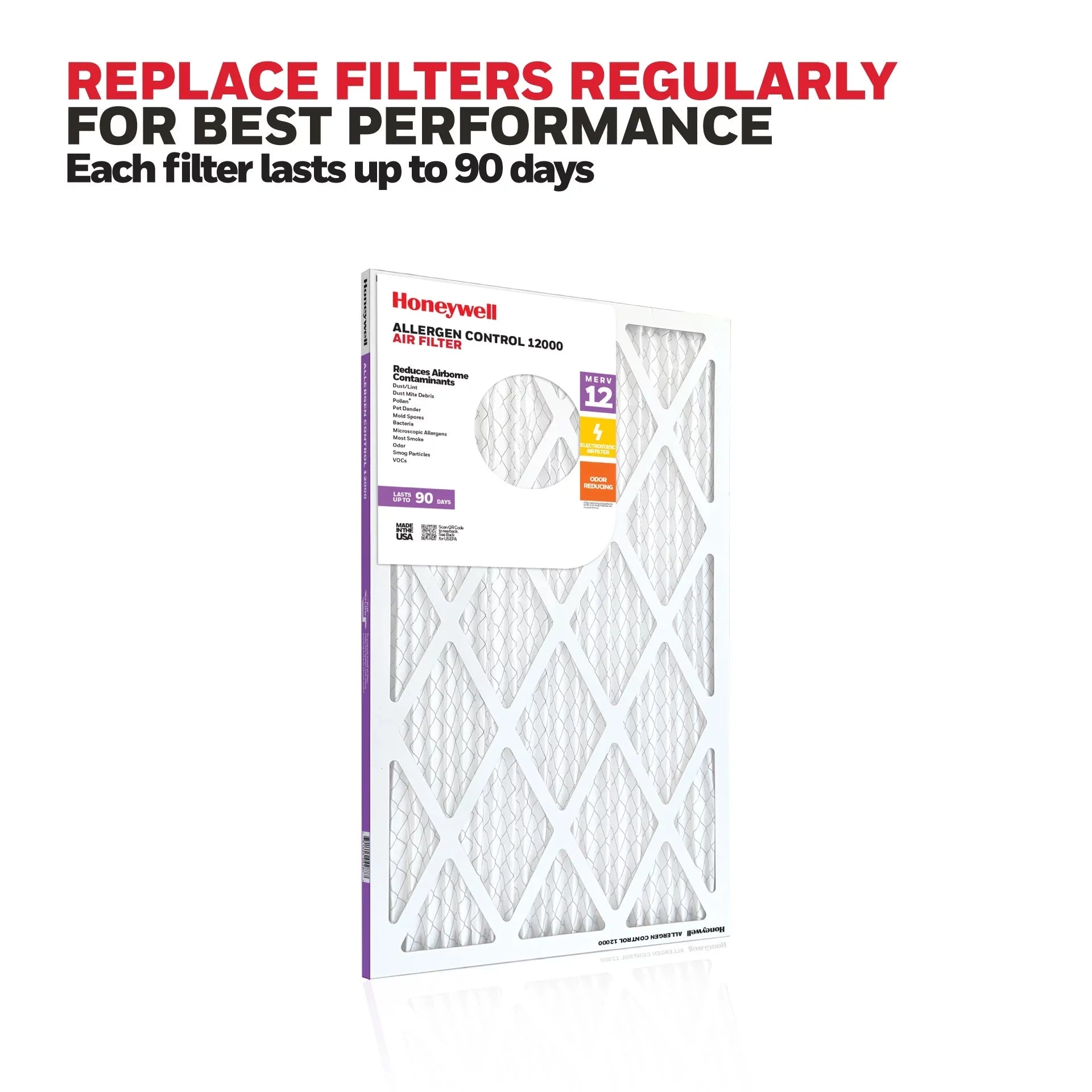 Honeywell 12x20x1  12 Pleated  Furnace Air Filter -12 Pack