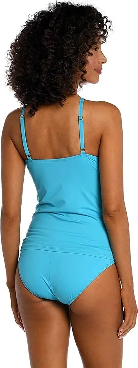 La Blanca Women's Island Goddess High Neck Keyhole Tankini Swimsuit Top