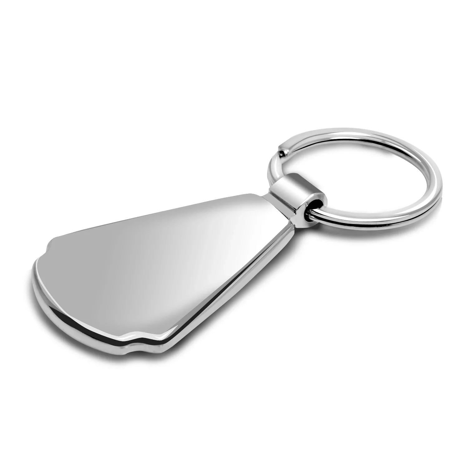 iPick Image for Cadillac XT4 Real Silver Dome Carbon Fiber Chrome Metal Teardrop Key Chain, Official Licensed
