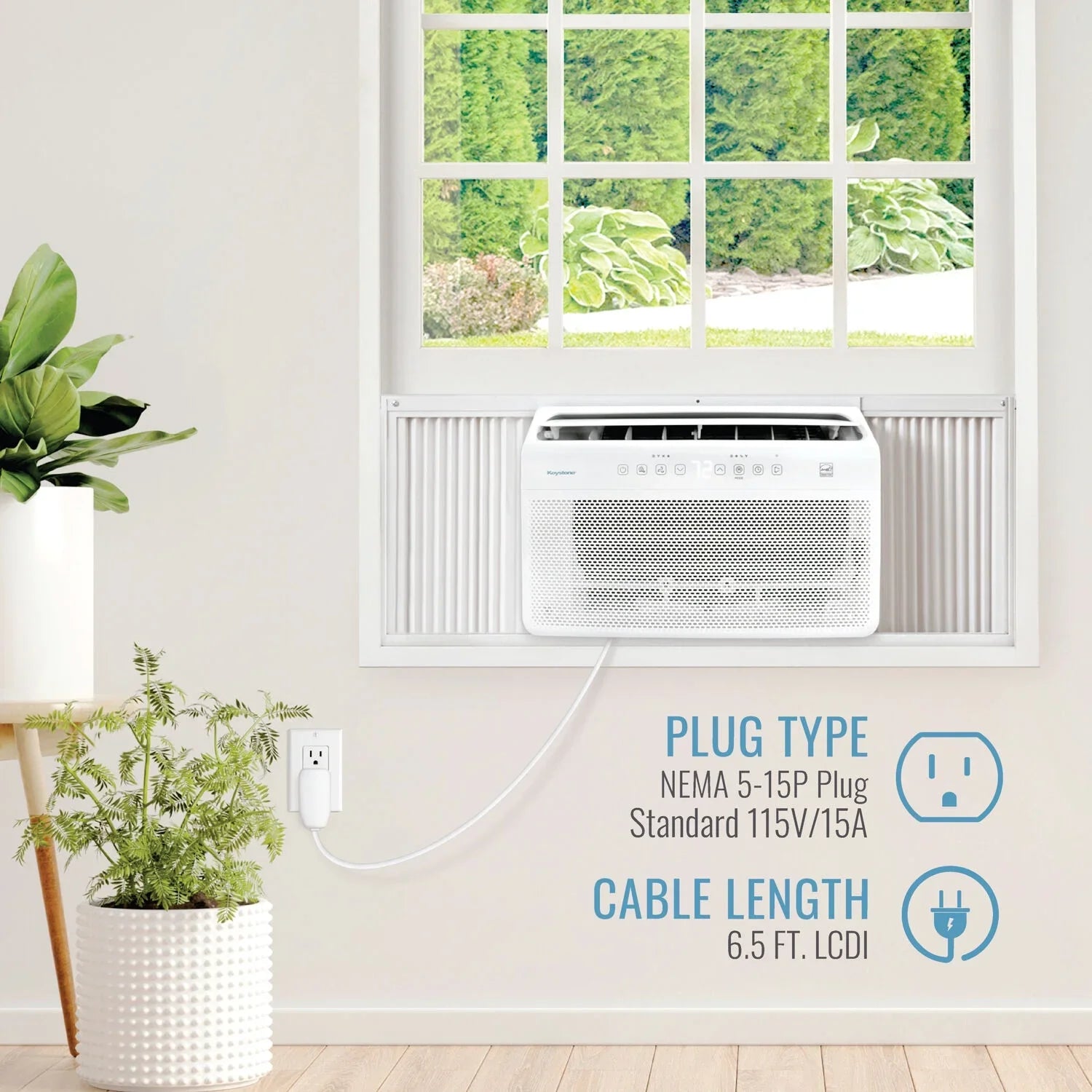 Keystone 8,000  Window Mounted Inverter Air Conditioner with Remote Control