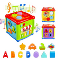 Montessori Toys 6-12 Months, Musical Busy Learners Activity Cube for Toddlers, Shape Sorter Toys for 1 Year Old Boys Girls Birthday Christmas Gifts