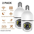 2PCS Wireless Security Camera,   Camera, E27 Light Bulb 1080P  Security Monitor Cam with Infrared Night Vision, White (Supports 2.4G &5G Wi-Fi)