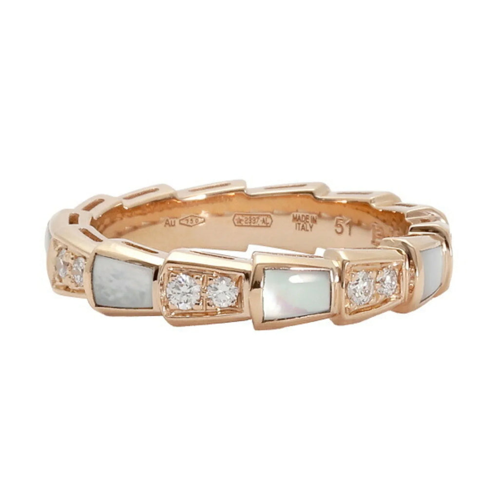 Pre-Owned Bvlgari Serpenti Viper K18PG Pink Gold Ring (Good)