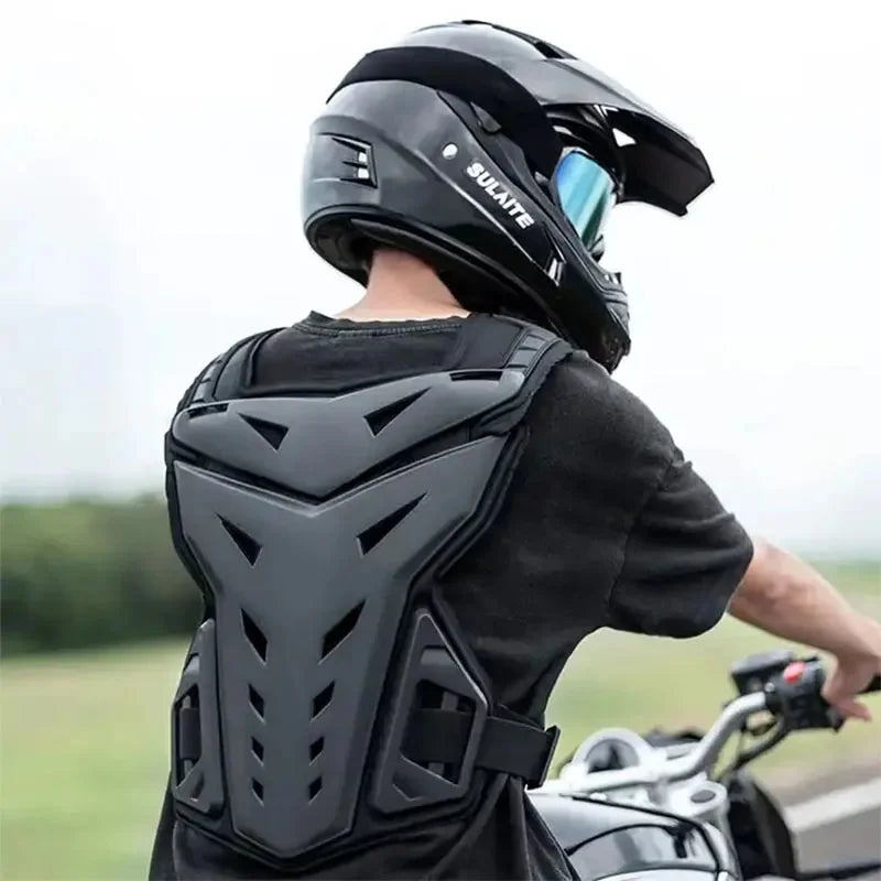 Motocross Body Armor Motorcycle Jacket Motocross Moto Vest Back Chest Protector Off-Road Dirt Bike Protective Gear White