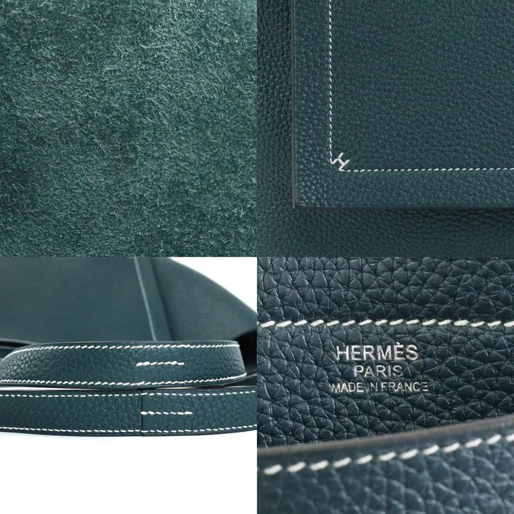 Pre-Owned  Shoulder Bag Tote Cover Serie 46 Taurillon Clemence Vert Cypress Unisex (Good)