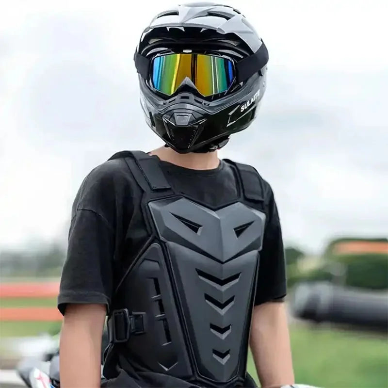 Motocross Body Armor Motorcycle Jacket Motocross Moto Vest Back Chest Protector Off-Road Dirt Bike Protective Gear White