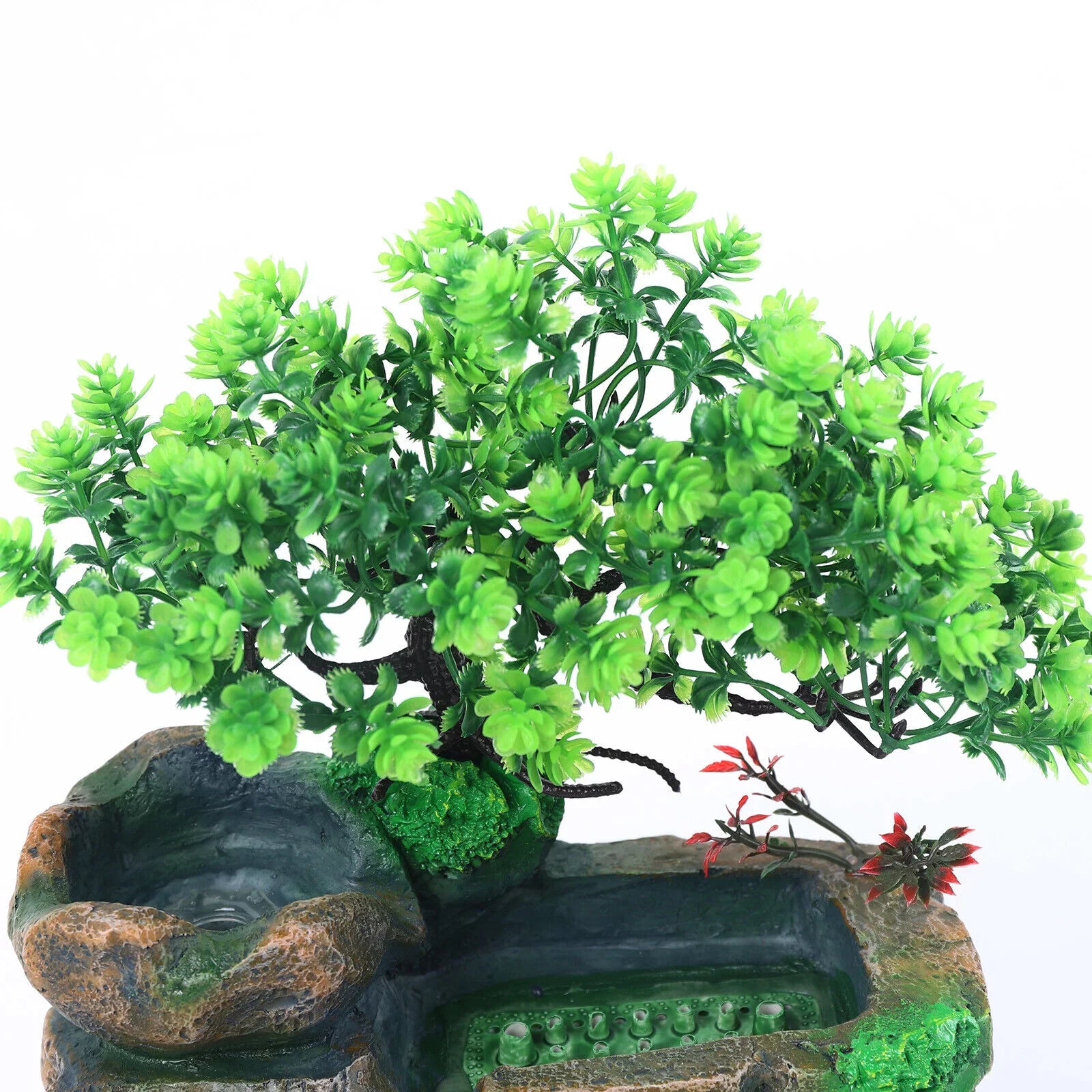 Indoor Water Fountain Tabletop Waterfall Feng Shui Zen Table Decor with  Light