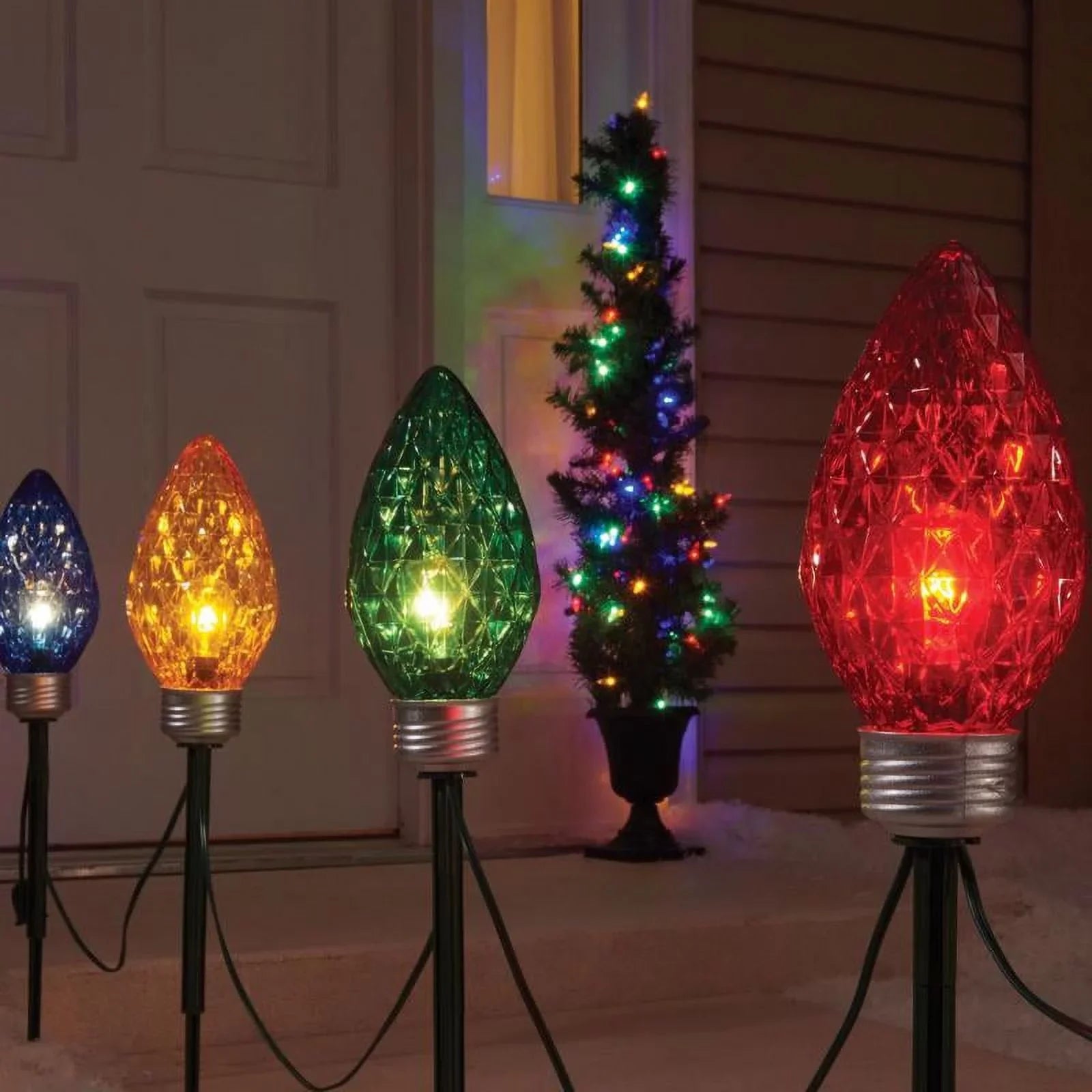 Celebrations  13 in. Incandescent Multi Pathway Decor Faceted C9 Bulb Lights