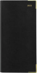 Of London 12S Daily Planner, Day Per Page, Classic Slim Month Per Page, 13 Months Jan 2023 - Jan 2024, Landscape Diary 2023 6 5/8" 3 1/4" (Black)