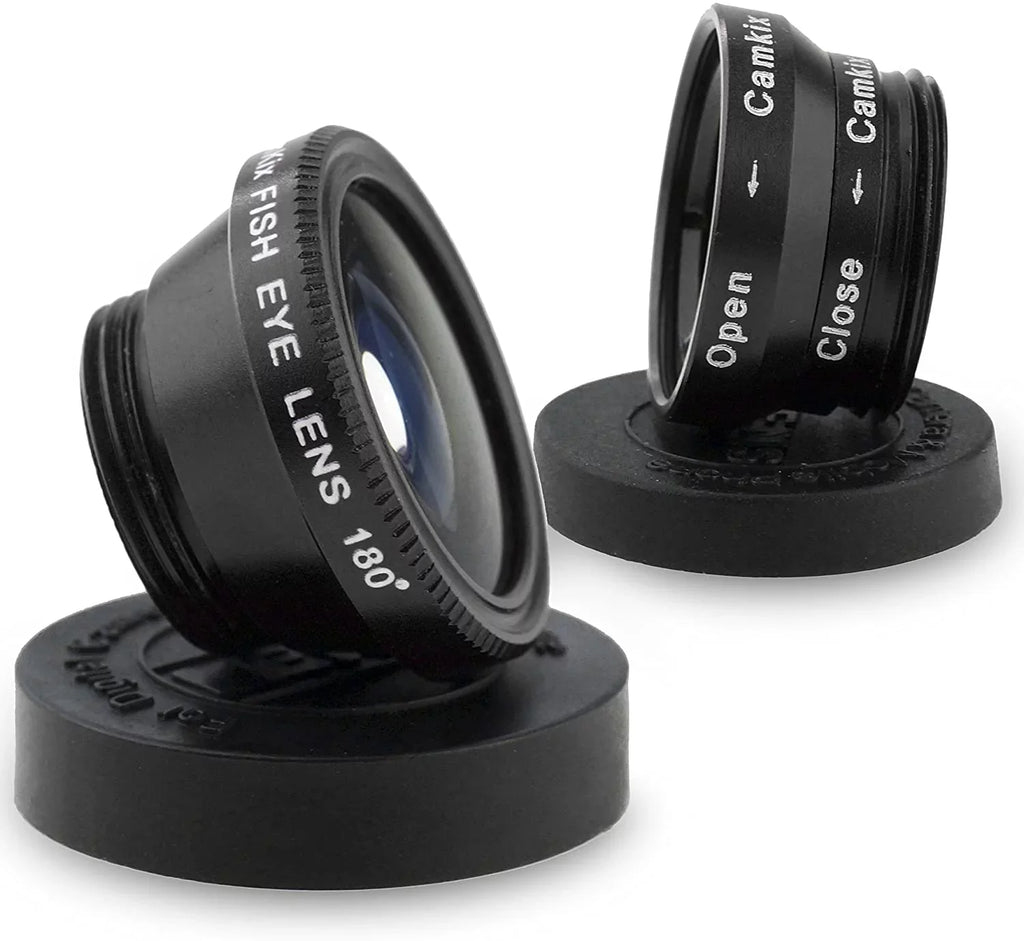 Universal 3 in 1 Cell Phone Camera Lens Kit for Smartphones Including - Fish Eye Lens / 2 in 1 Macro Lens & Wide Angle