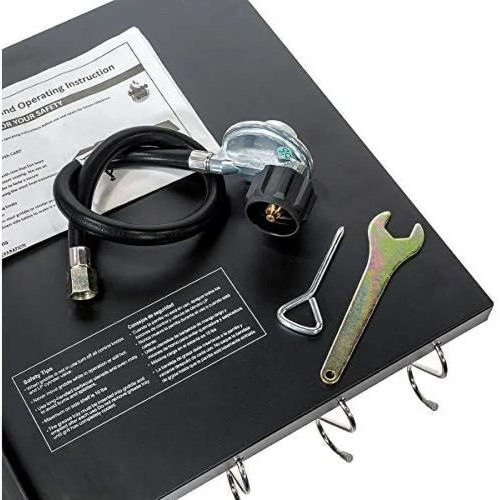 Outdoor Camping Propane Double Burner Stove 2 Folding Cook Cooking Station Stand Picnic  Grill 58,000 , Black