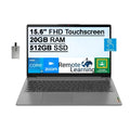 Lenovo 2021 Ideapad 3 15.6"  Touchscreen Laptop Computer, Intel Core i5-1135G7, 20GB , 512GB PCIe , Backlit Keyboard, Iris Xe Graphics,  Webcam, Dolby Audio, Win 11S, Grey, 32GB  Card