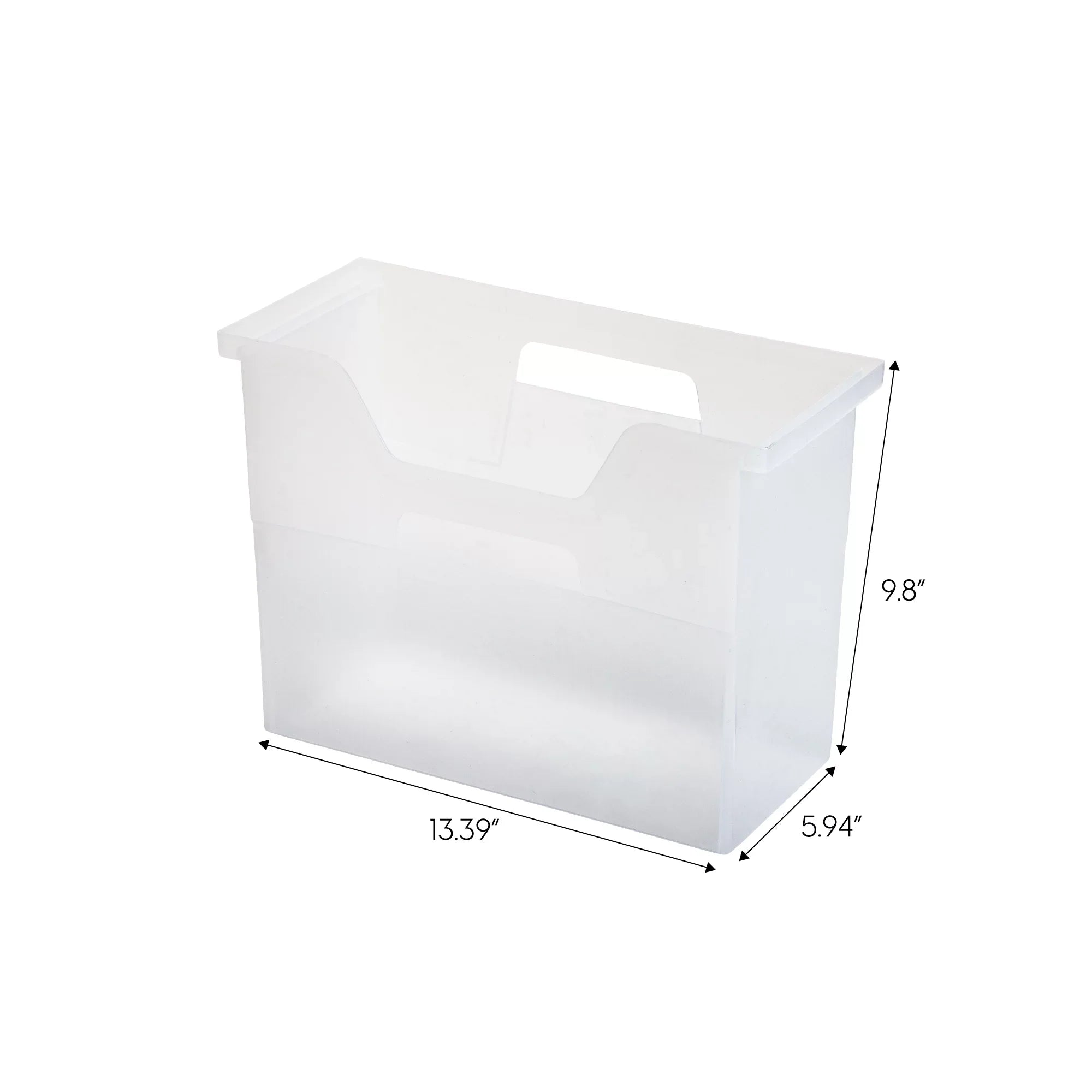 Medium Portable Desktop File Box with Open Lid, 6 Pack, Side Handles, Hanging File Folders, Tabs & Inserts, Letter Size, Magazines, Newspapers, Mail, Books, Notebooks, Clear