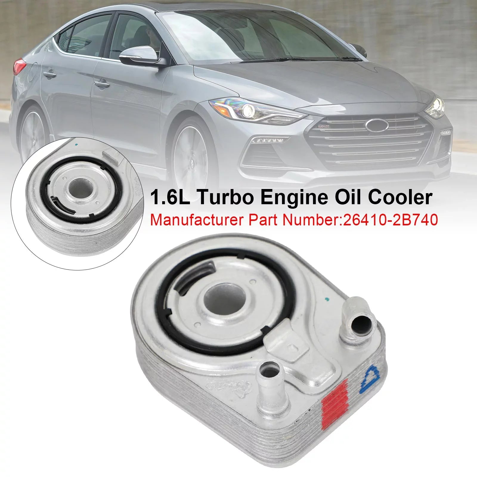 Motor Genic Engine Oil Cooler 26410-2B740 For Elantra Kona Sonata Tucson Veloster 1.6L 13-20
