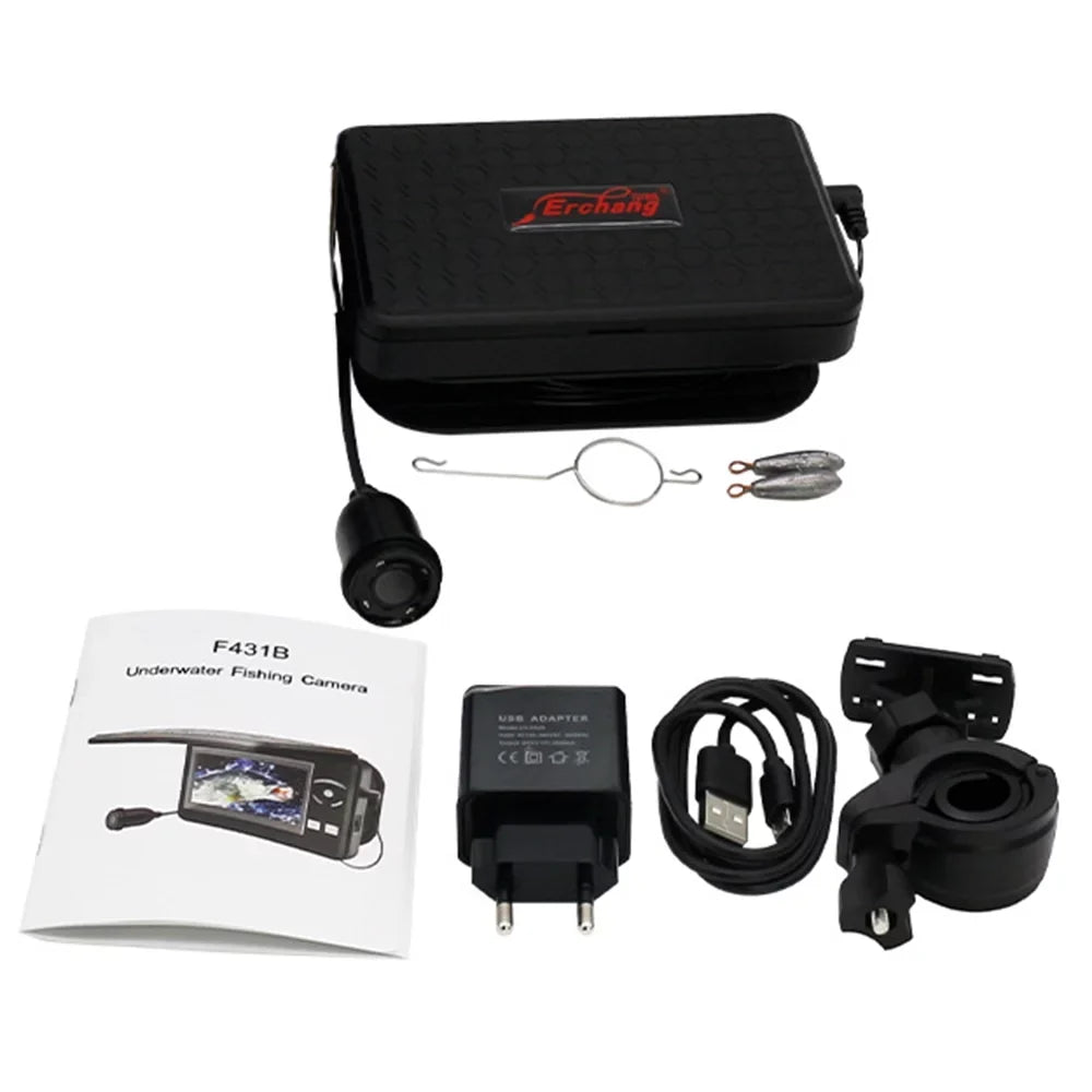 Portable Underwater Fishing Waterproof 720P Fish Finder with 4.3 Inch  Display for Ice Lake Sea Boat Fishing