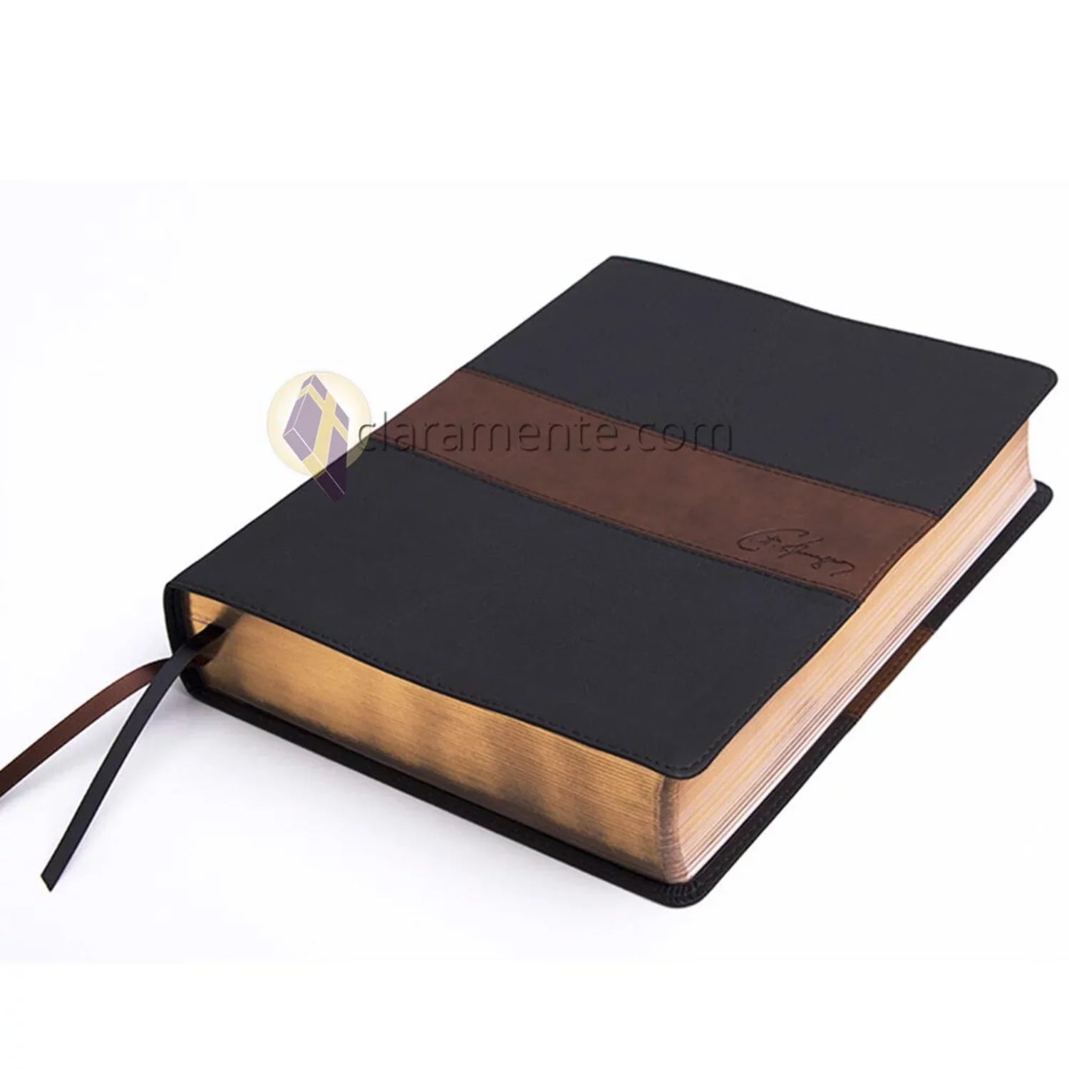 1960 Biblia de estudio Spurgeon, negro/marrón símil piel (Hardcover)