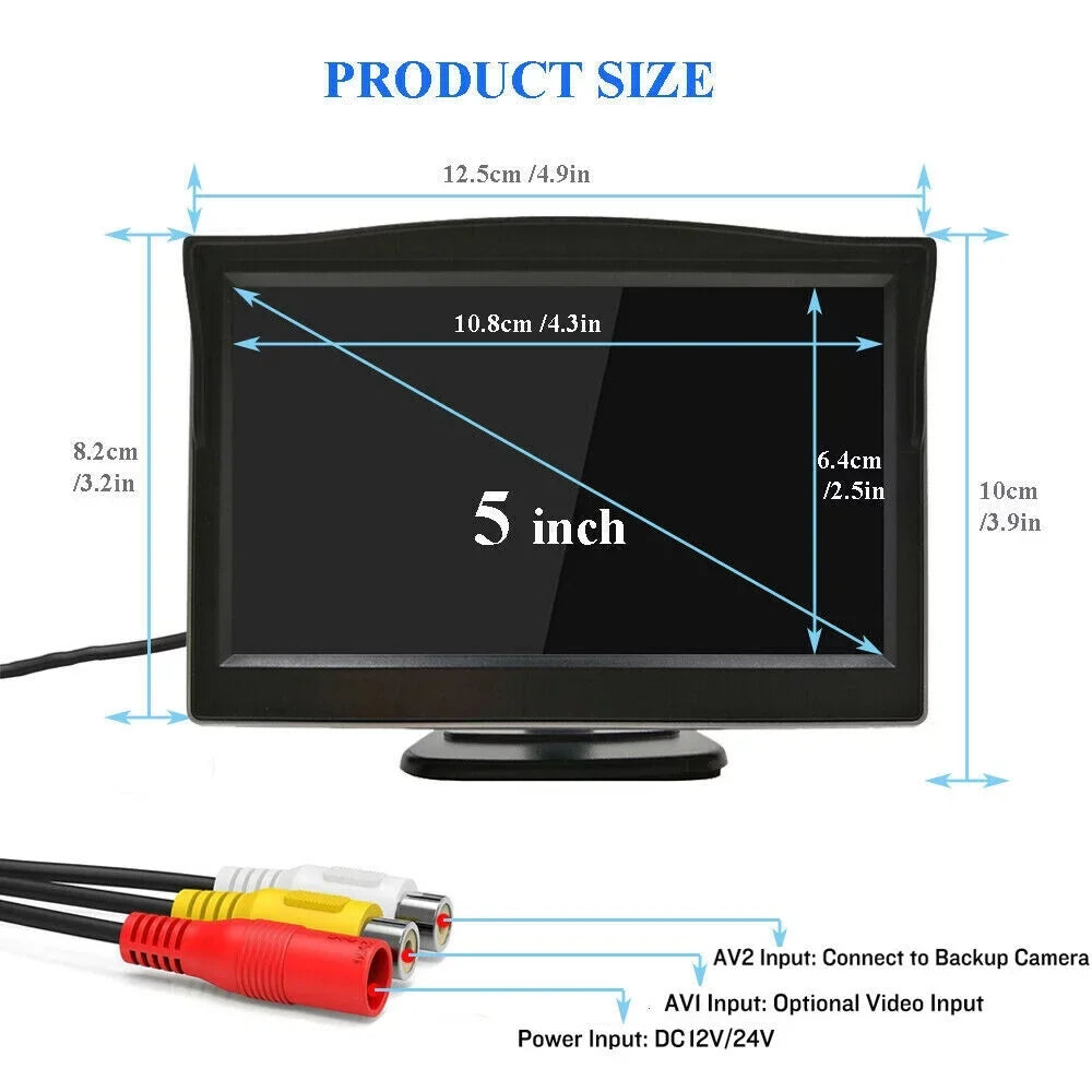 Backup Camera Wireless Car Rear View  Parking System Night Vision + 5" Monitor