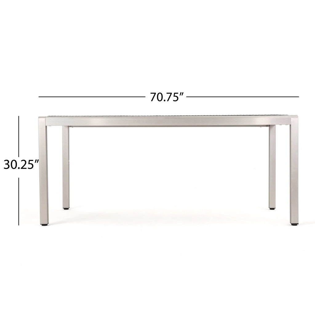 Coral Bay Outdoor Aluminum Dining Table with Wicker Top, Grey