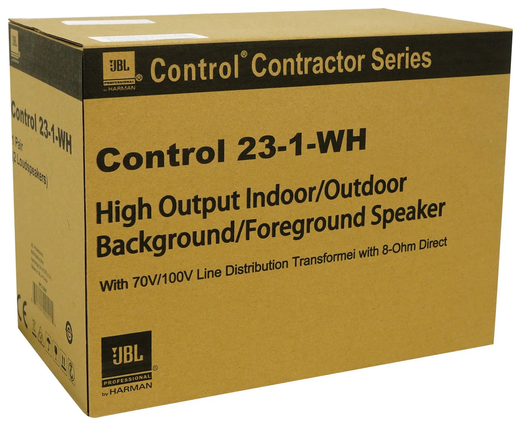(2)  Control 23-1 White 3" Indoor/Outdoor 70v Commercial Wall Speakers + Amp