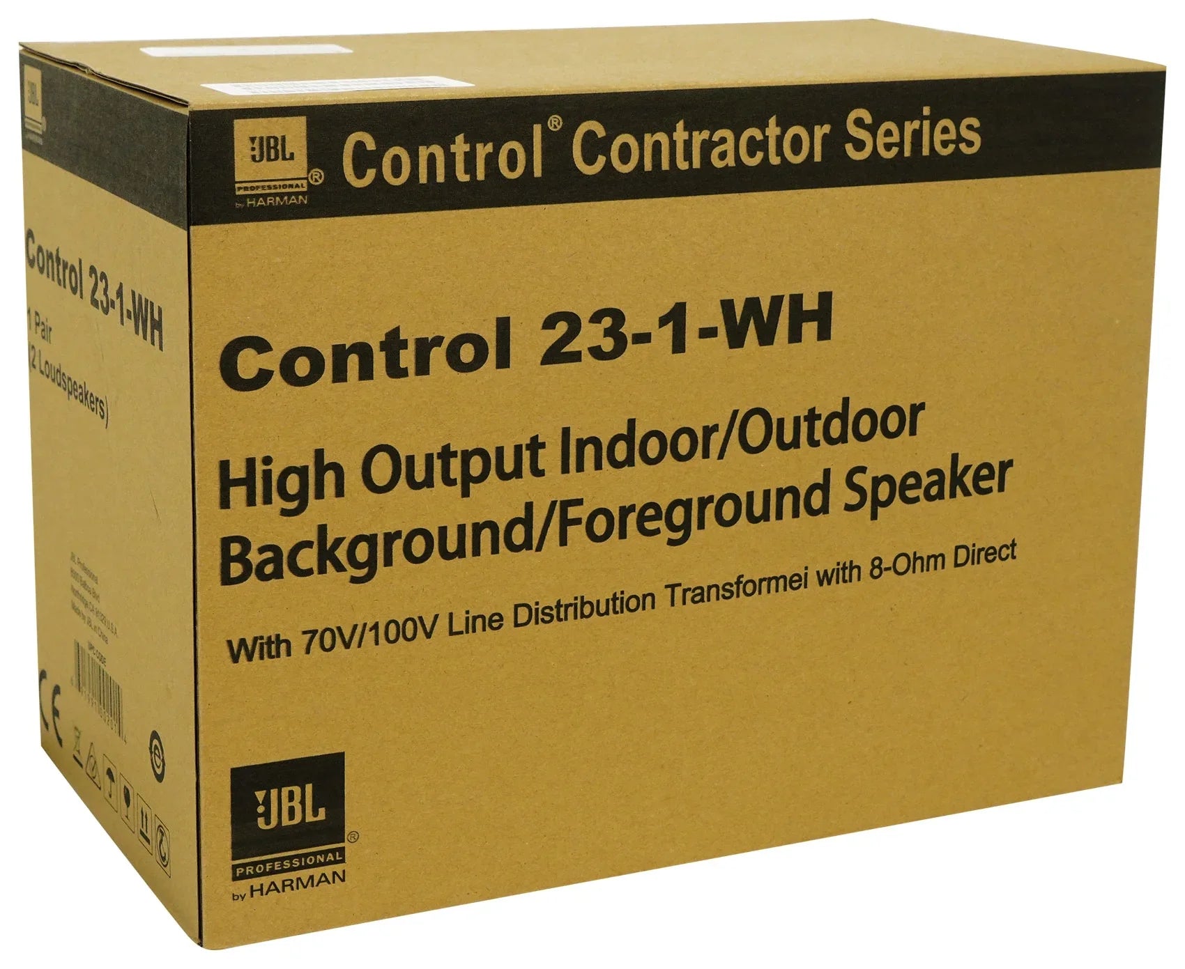 (2)  Control 23-1 White 3" Indoor/Outdoor 70v Commercial Wall Speakers + Amp