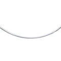 JewelStop Sterling Silver Classic Domed Rhodium Omega 4 mm Necklace, Lobster Claw Clasp - 16 Inches, 14.8gr.