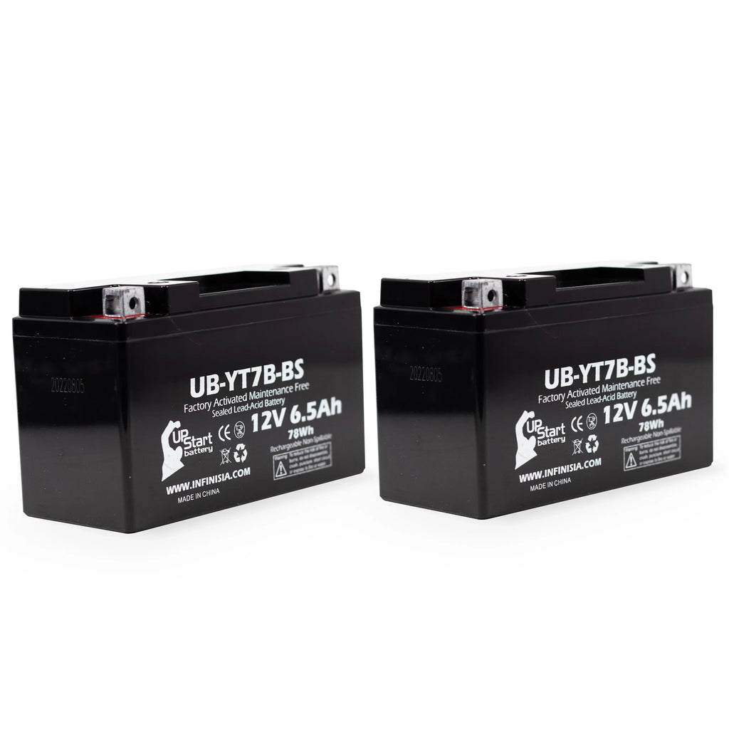 2-Pack Replacement 2012 Bombardier (Can-Am) DS450 450CC Factory Activated, Maintenance Free,  Battery - 12V, 6Ah, -YT7B-