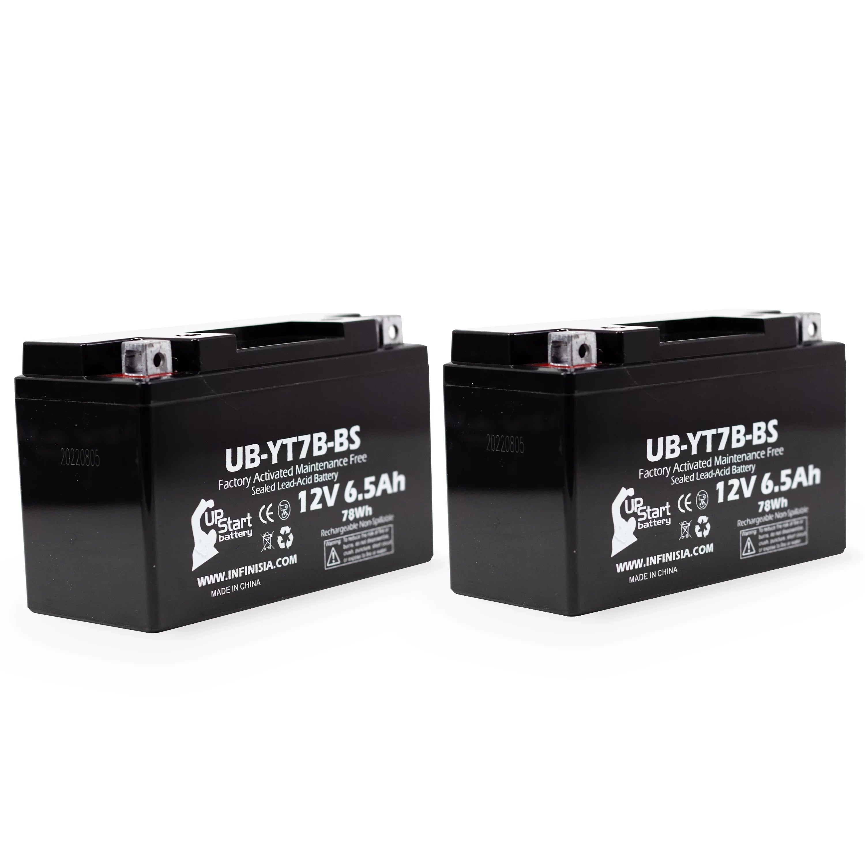 2-Pack Replacement 2012 Bombardier (Can-Am) DS450 450CC Factory Activated, Maintenance Free,  Battery - 12V, 6Ah, -YT7B-