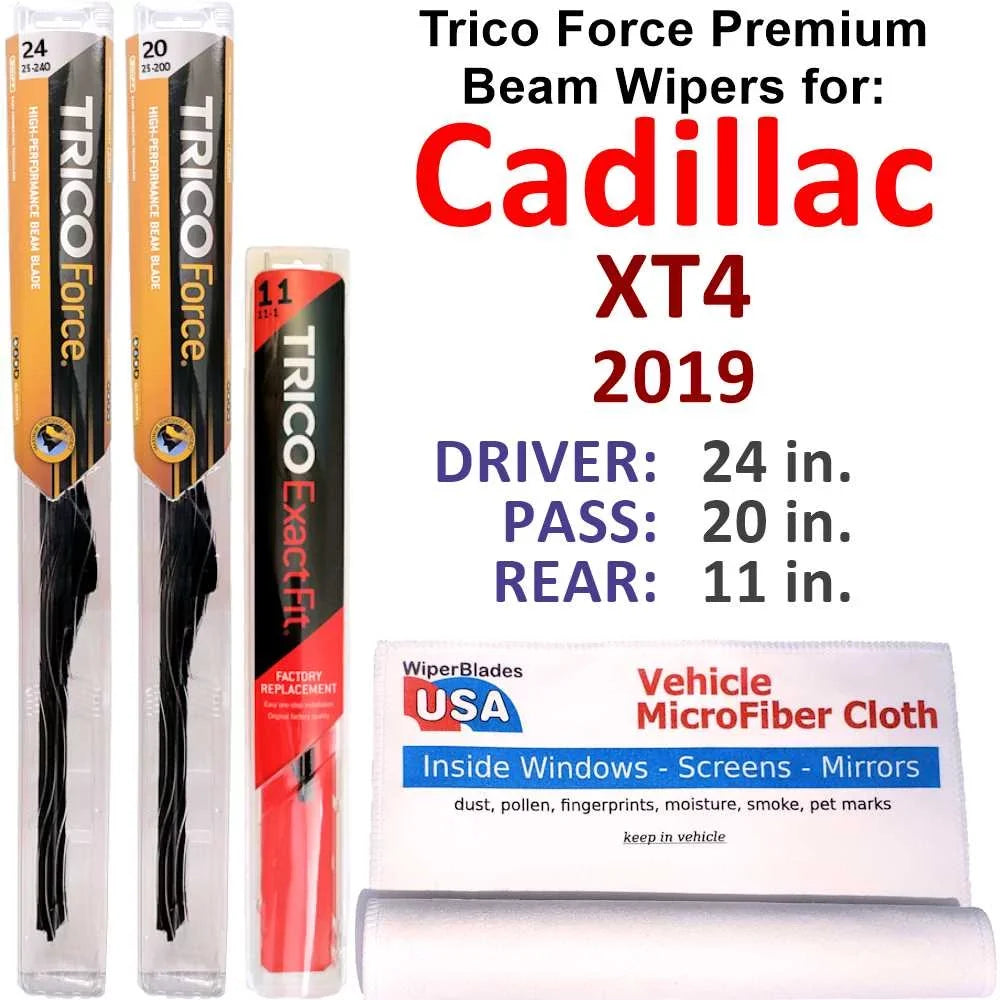 2019 Cadillac XT4 Performance Beam Wipers (Set of 3) w/Rear Wiper