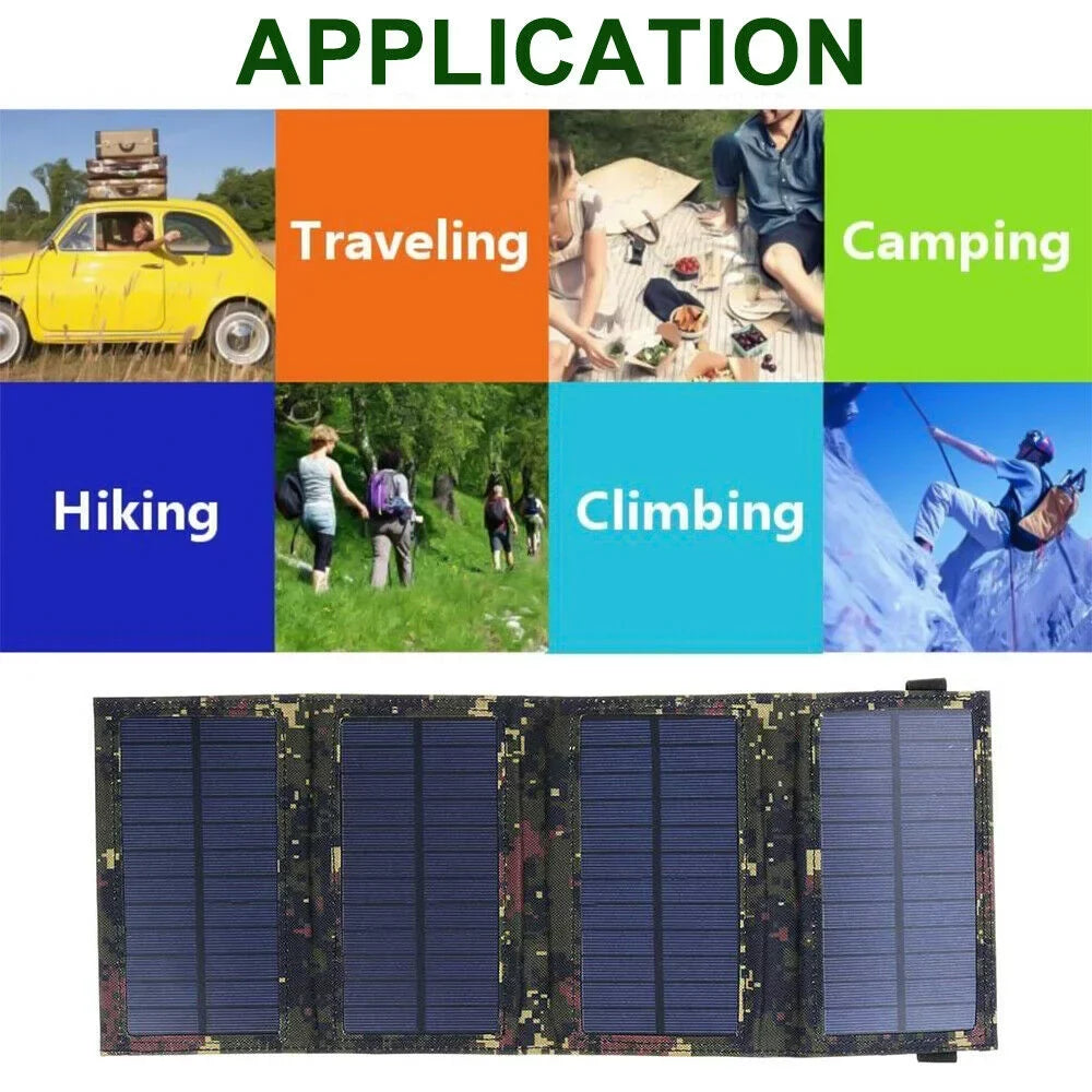Paddsun 80W  Solar Panel Folding Power Bank Outdoor Camping Hiking Phone Charger