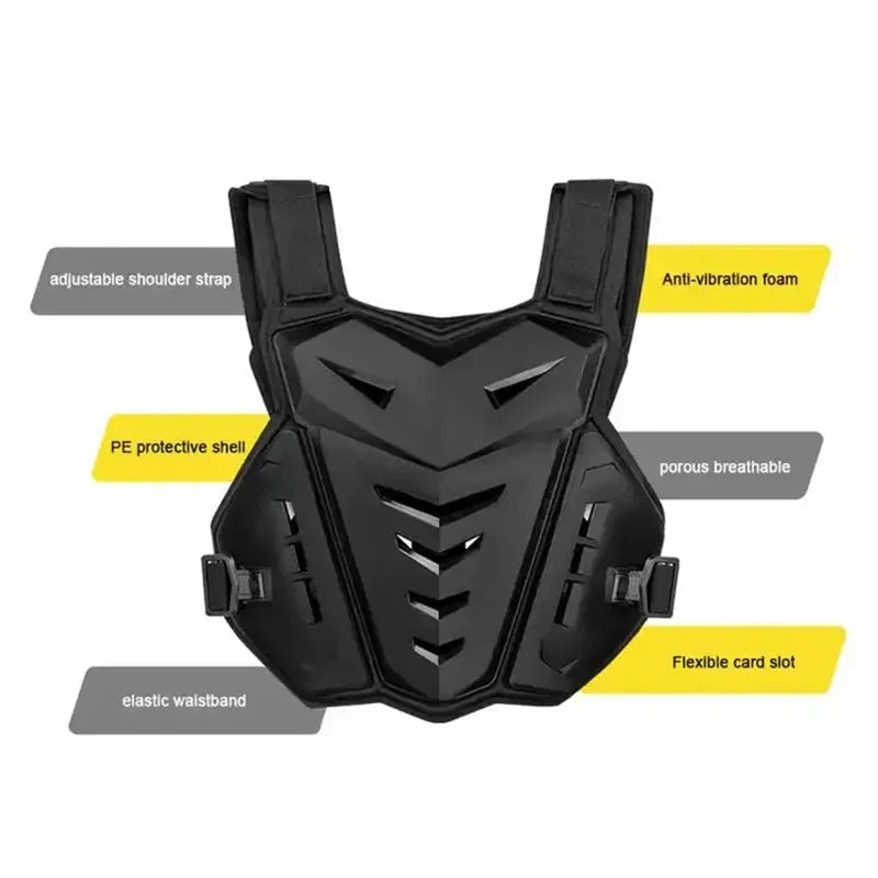 Motocross Body Armor Motorcycle Jacket Motocross Moto Vest Back Chest Protector Off-Road Dirt Bike Protective Gear White