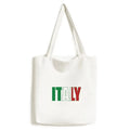 Italy Country Flag Name Tote Canvas Bag Shopping Satchel Casual Handbag