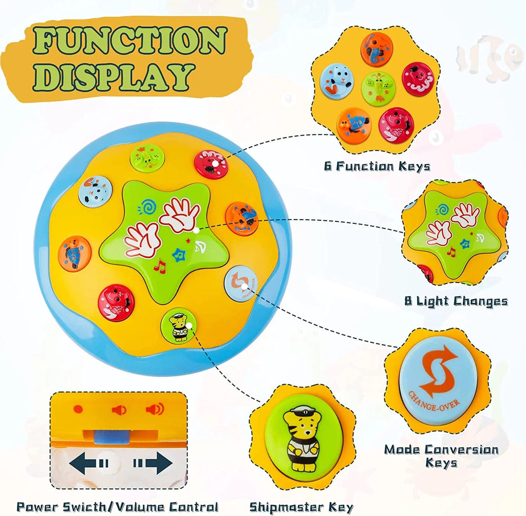 Baby Toys For 6-12 Months,4 in 1 Musical Projector Educational Learning Infant Toys,Ocean Rotating Light Up Toys for Toddlers
