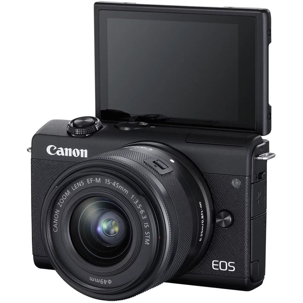 Canon  M200 Black Mirrorless Digital Camera with 15-45mm Lens (3699C009) (New) + More