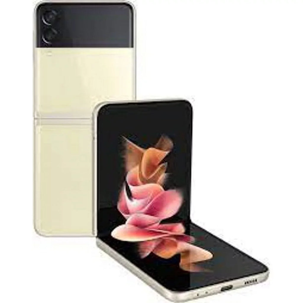 Pre-Owned Samsung Galaxy Z Flip 3 5G F711U 128GB Cream Unlocked Smartphone (Good)