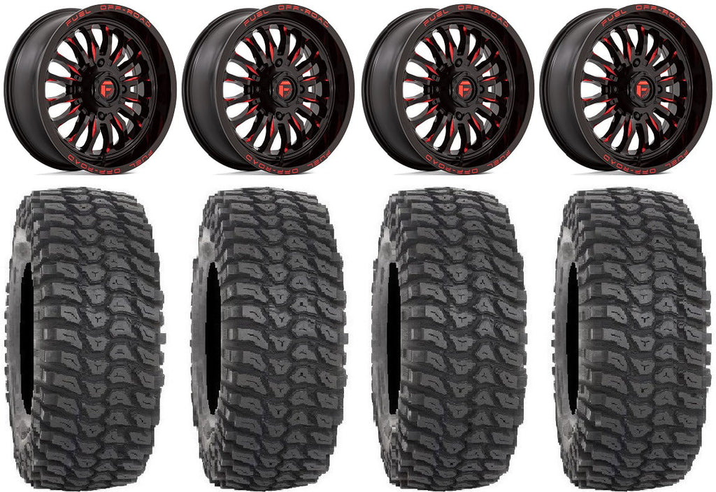 Fuel  18" Wheels Red 36" XCR350 Tires Polaris   1000 /   / Ranger  900/1000