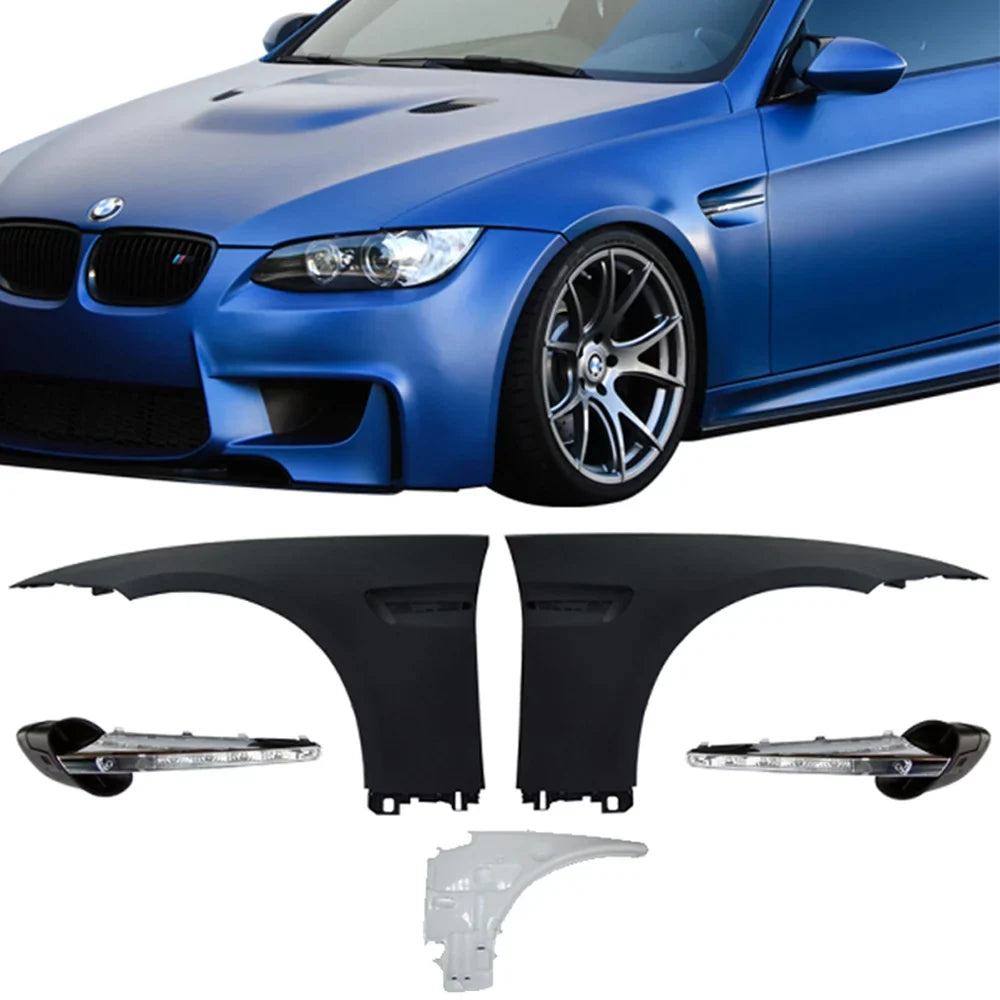 Ikon Motorsports Compatible with 07-13 E92 2Dr Complete M3 Front Fender Conversion Side Vent With  Signal