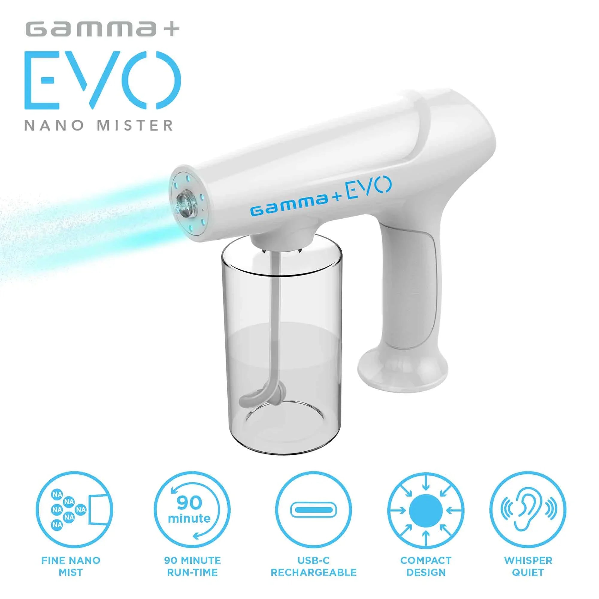 Gamma+  Nano Mister Portable Refresh Mist Hair Skin Surface Barber Sprayer