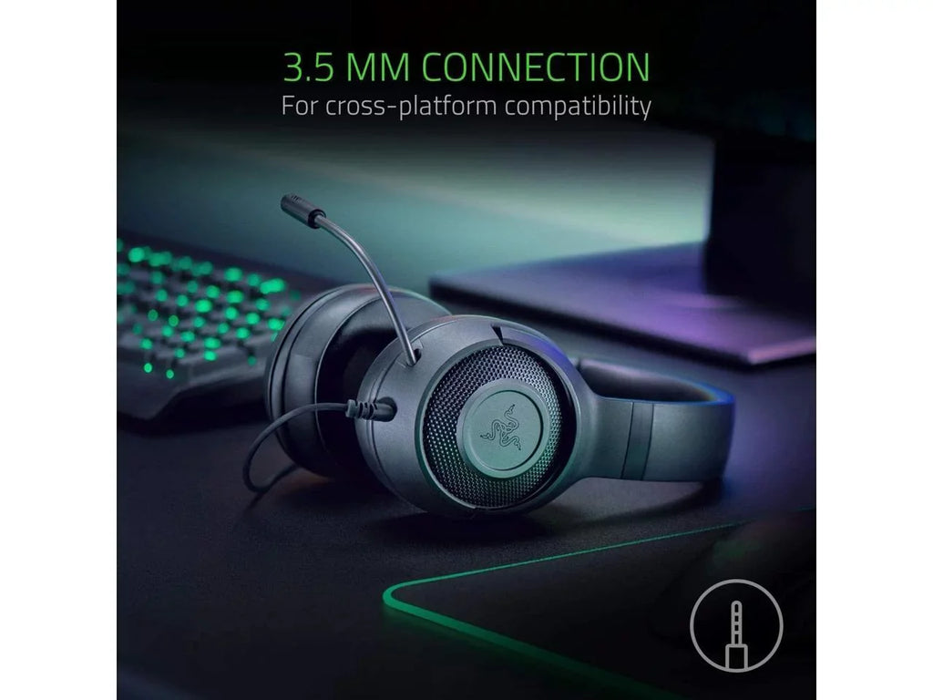 Razer Kraken X Lite Ultralight Gaming Headset: 7.1 Surround Sound Capable Lightweight Frame Bendable Cardioid Microphone for , Xbox, PS4, Nintendo Switch - Classic Black