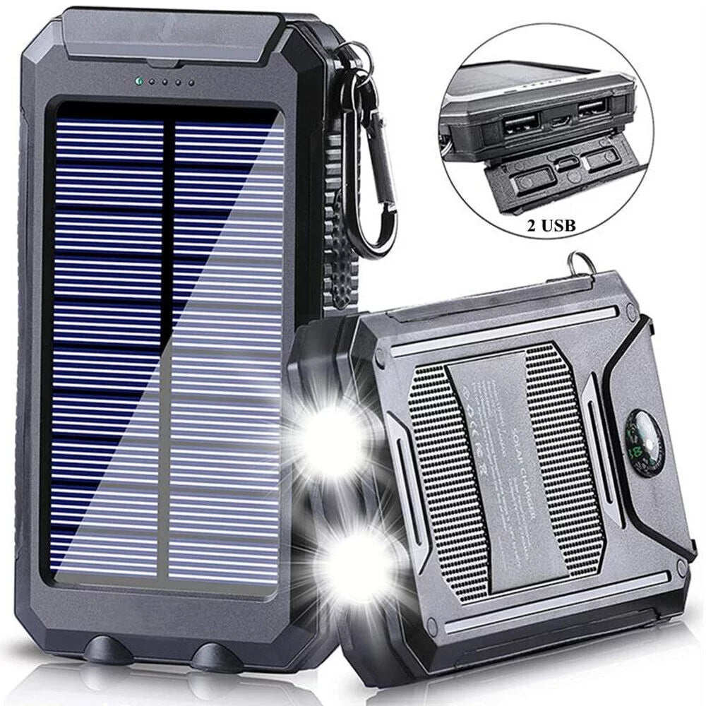 2023 Waterproof Solar Power Bank 9000000mAh Portable External Battery Charger