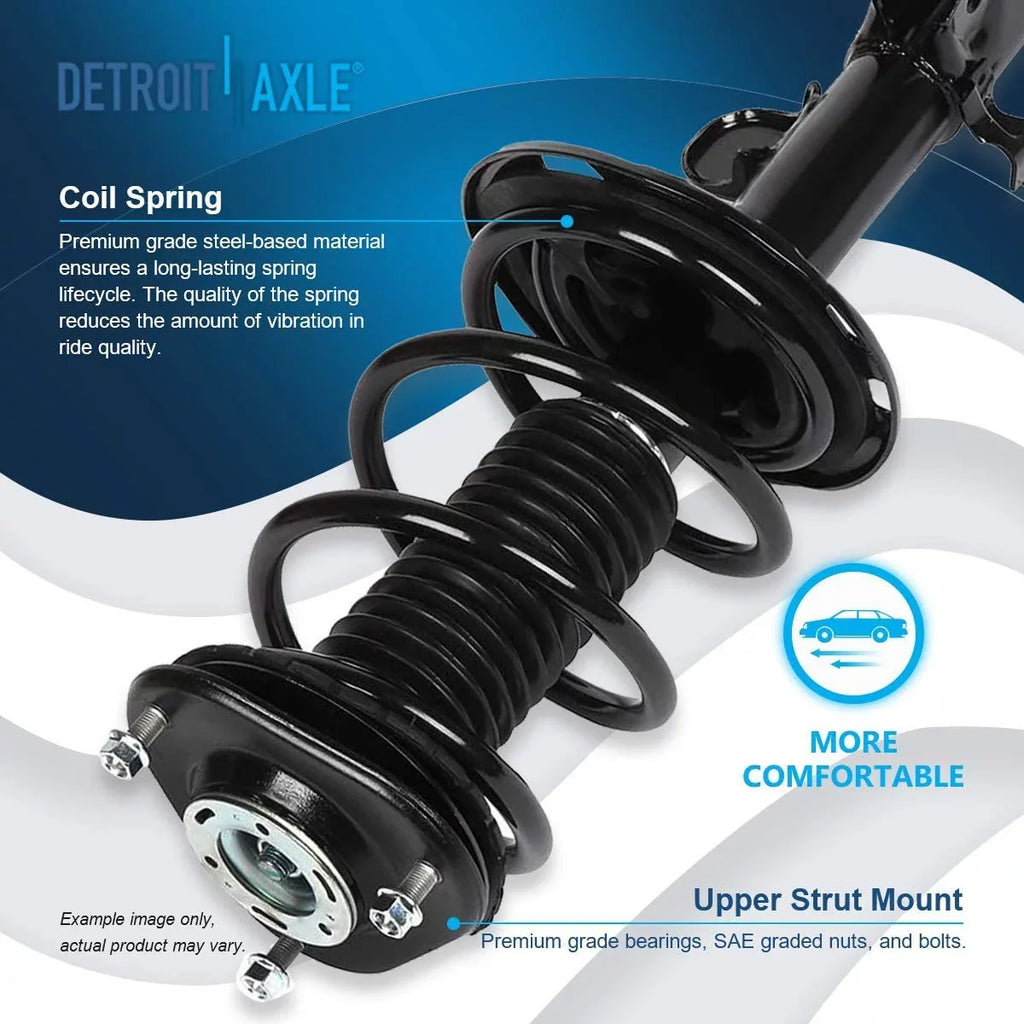 Detroit Axle - 16pc Suspension Kit for 3.5L 2006-2012 Toyota RAV4 2007 2008 2009 2010 2011, 2 Ready Struts, 2 Shocks, 2 Lower Control Arms & Ball Joints, 4 Tie Rods, 4 Sway Bar Links, 2 Boots