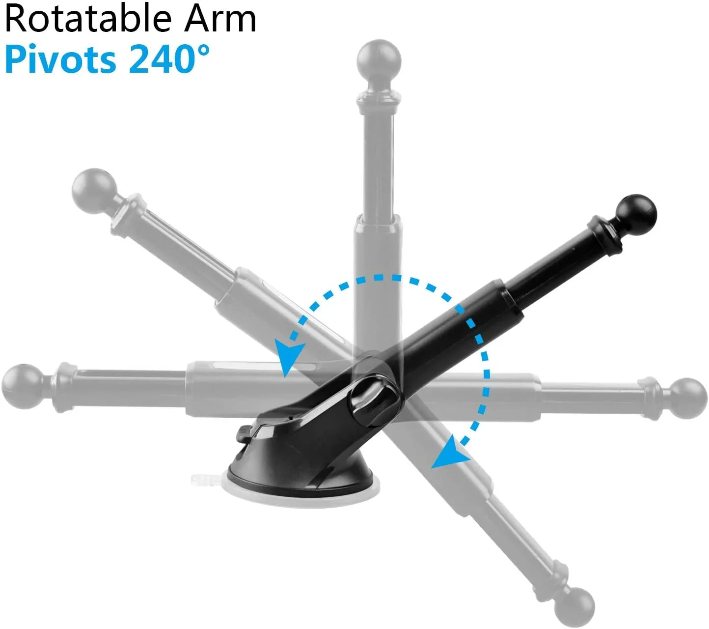 Suction Cup Mount for Garmin [Quick Telescopic Extension Arm] (Set of 2),  Dashboard Mount Dash Windshield