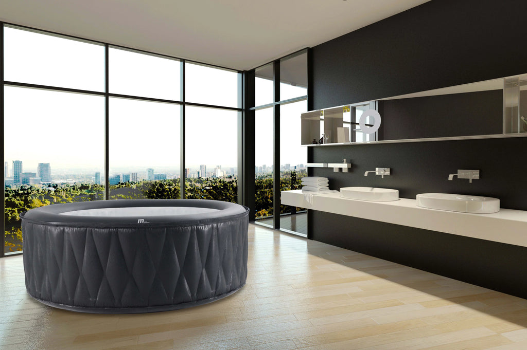 Mspa Mont Blanc, A Premium Inflatable Hot Tub & Spa, 118 Jets, 700w Massage Air Blower, 1350w Water Heater, One Piece Easy Install, Round, 2+2 Persons