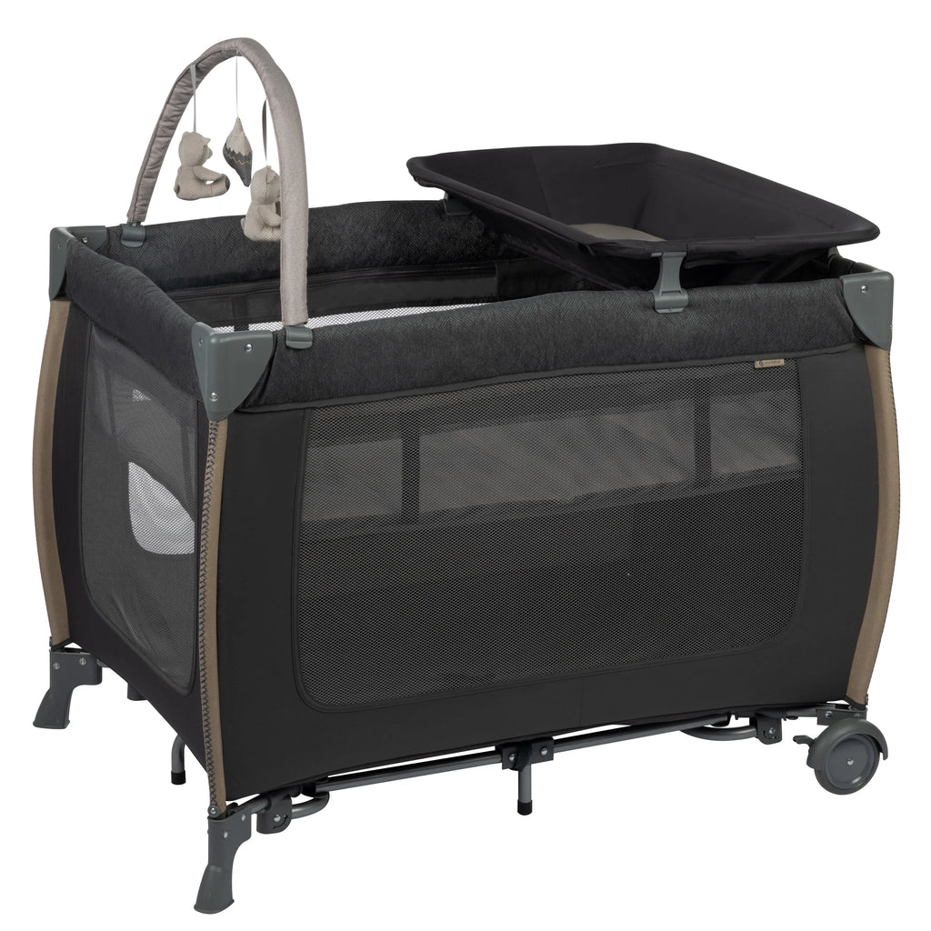 Monbebe Play Yard with Full Size Rocking Bassinet, Castle Point