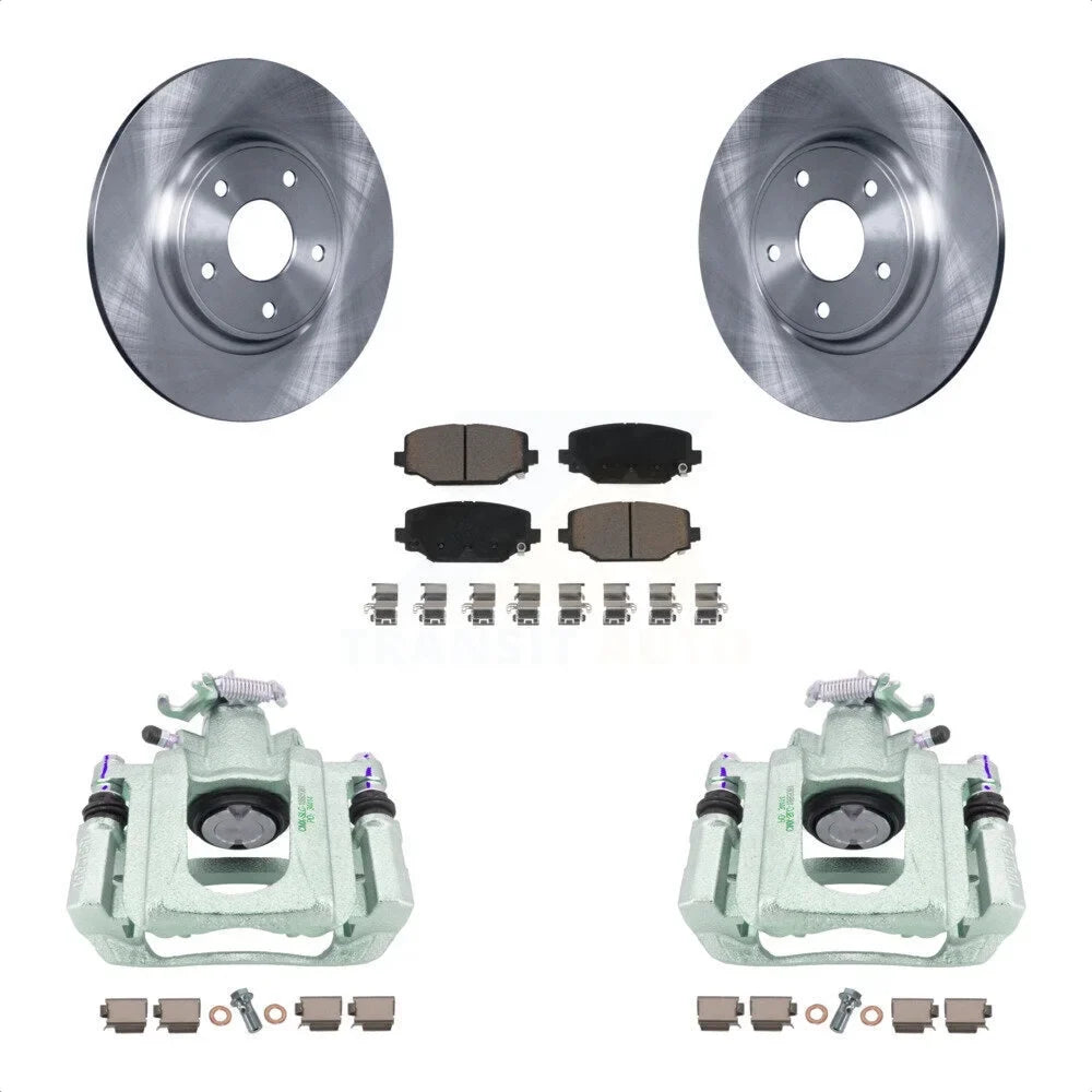 Transit Auto Rear Disc Brake Caliper Rotors And Ceramic Pads Kit For 2012 Ram C/V With Dual Piston Front KC8-100707C