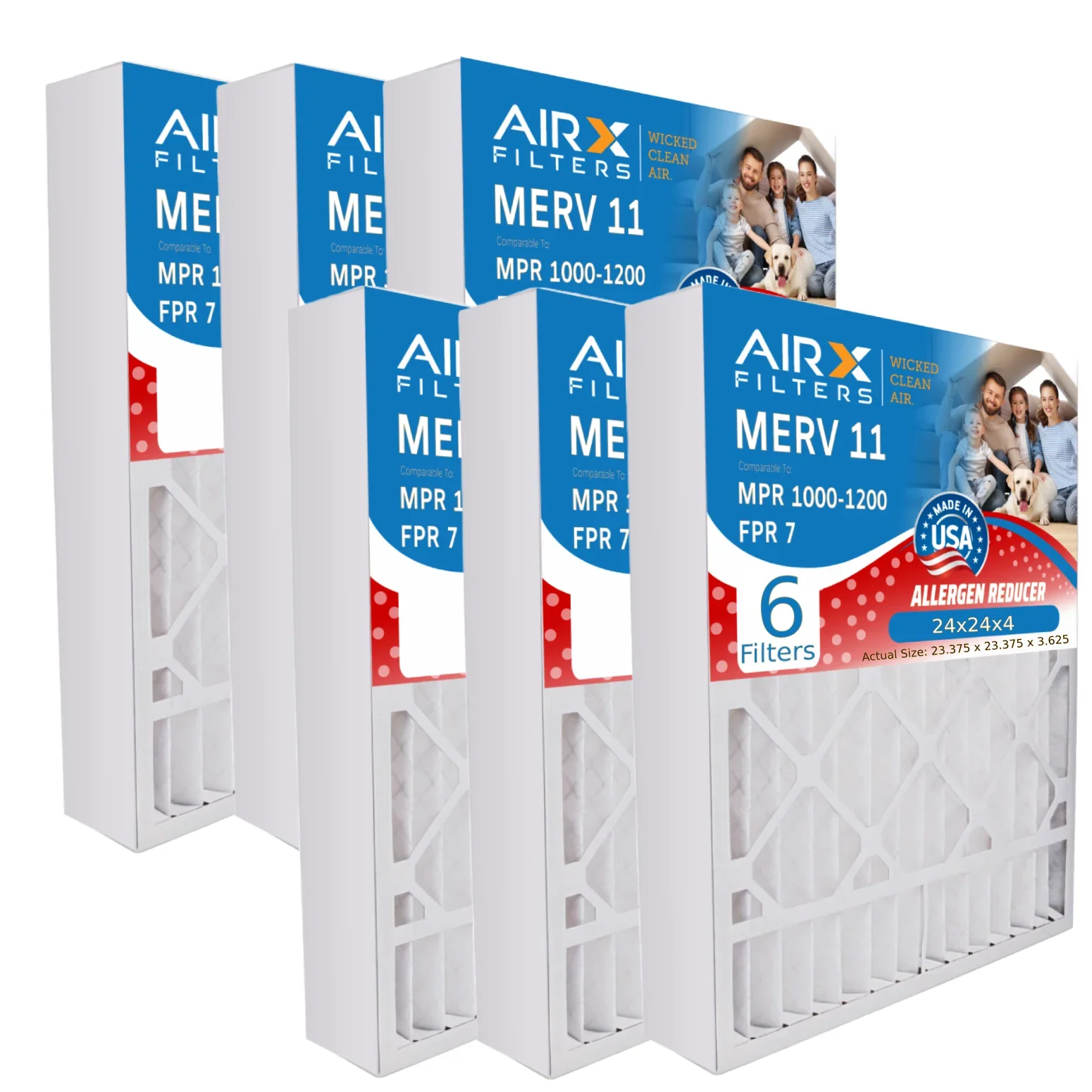 24x24x4 Air Filter  13 Comparable to  1500 - 2200 &  9 Electrostatic Pleated Air Conditioner Filter 6 Pack   Premium  Made 24x24x4 Furnace Filters by     .
