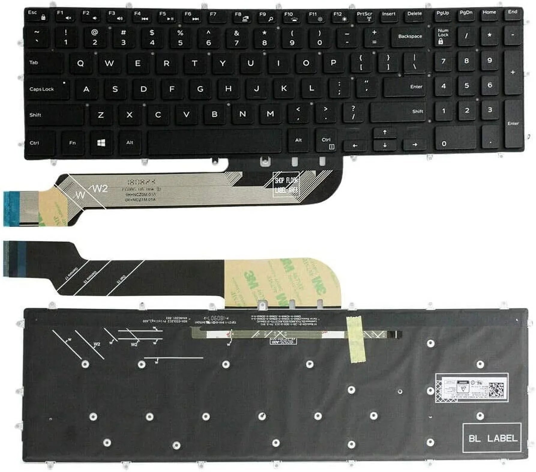 New  Black English Backlit Laptop Keyboard (Without palmrest) Replacement for Dell G3 15 3590 G3 3579 G3 3779 G5 15 5590 G7 15 7588 17 7790 G7 15 7590 Light Backlight