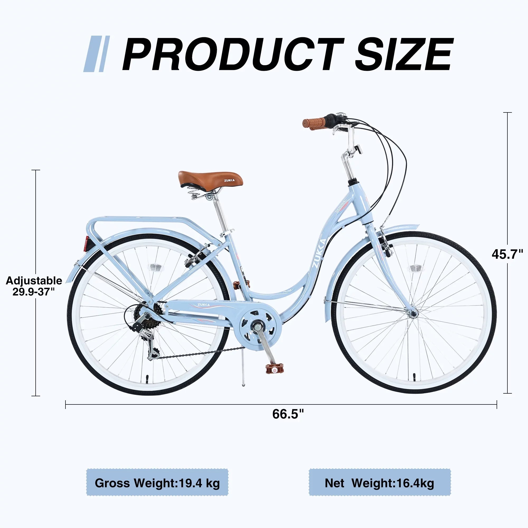 26" 7-Speed Adult Bike for Women, Blue