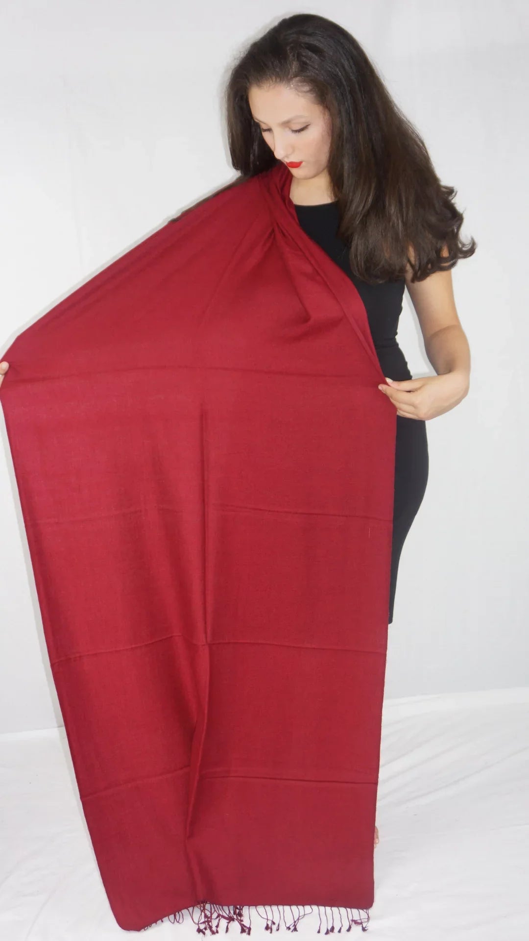 Scarf/Scarves/Shawl/Shawls/Stole/Wrap/Pashmina Scarf/Pashmina Shawl/Cashmere/Cashmere Scarf/Wool/Silk (Wine)