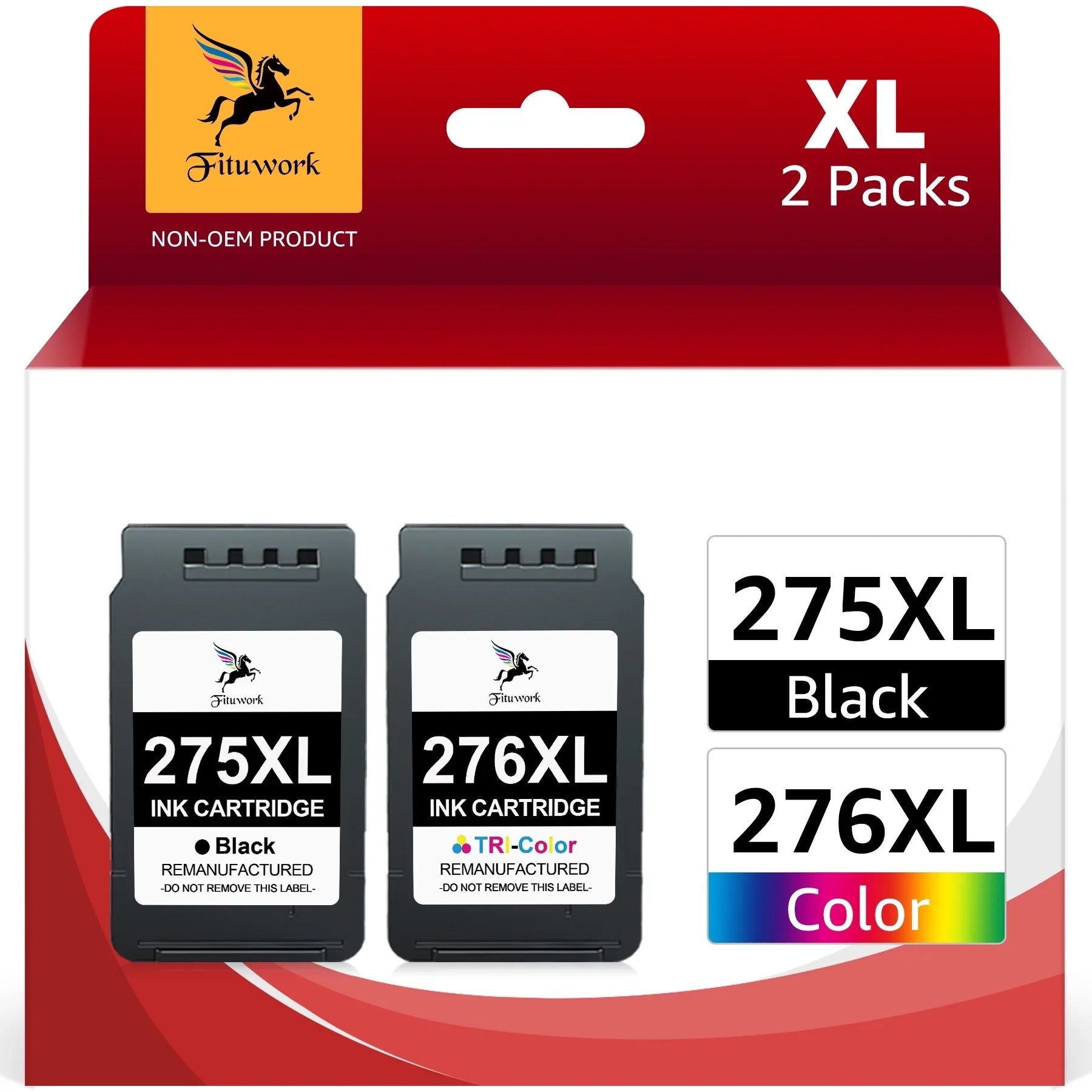 275XL Ink Cartridges Replacement for Canon Ink 275 and 276 for  TS3520 TS3522 TS3500 TR4720 TR4700 Printers(Black and Color, 2 Pack)