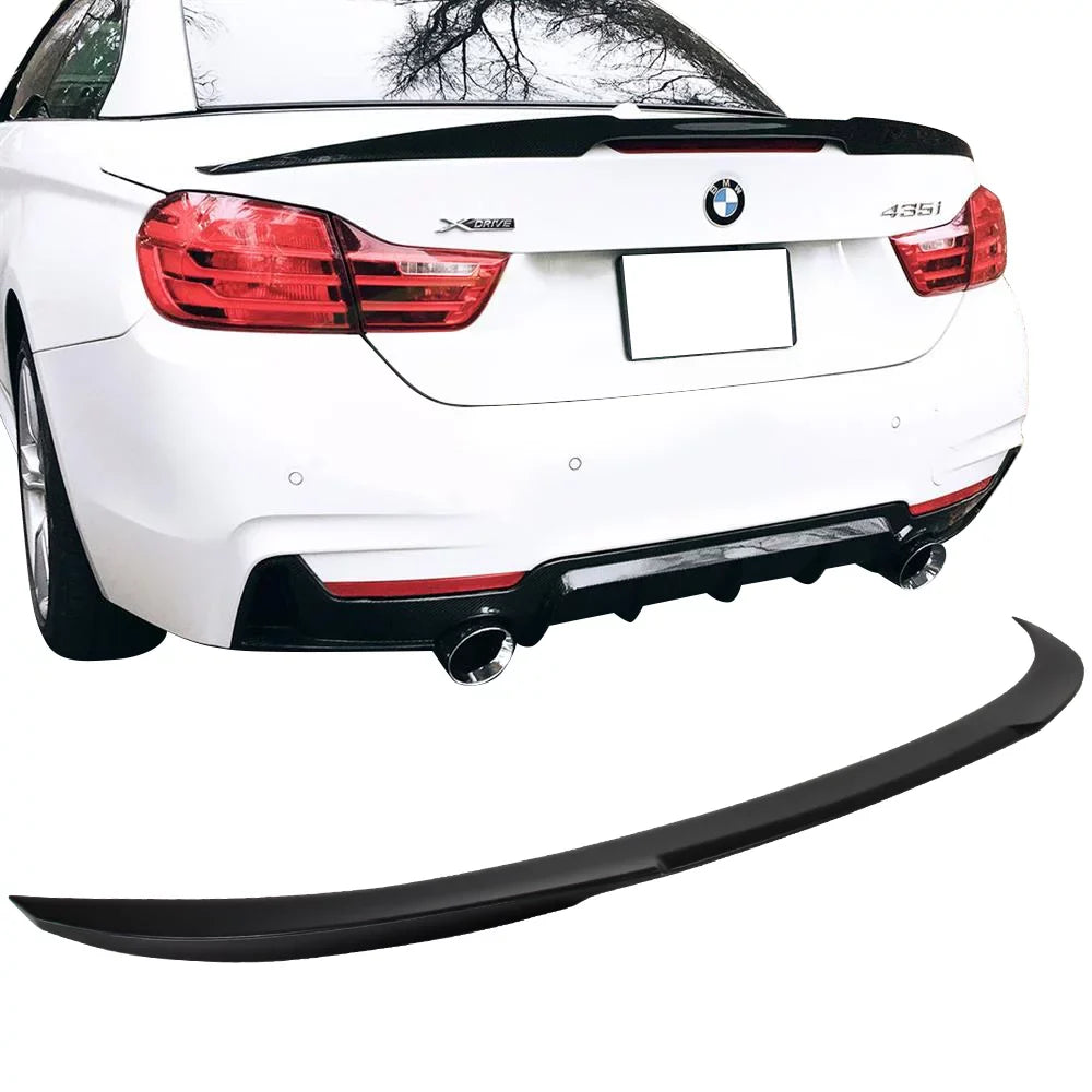 Ikon Motorsports Compatible with 14-20  4-Series F33 F83 Convertible M4 Trunk Spoiler Wing -